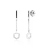 Diamond Pave Hexagon Dangle Drop Earrings in 9ct White Gold sold by Gemondo Jewellery