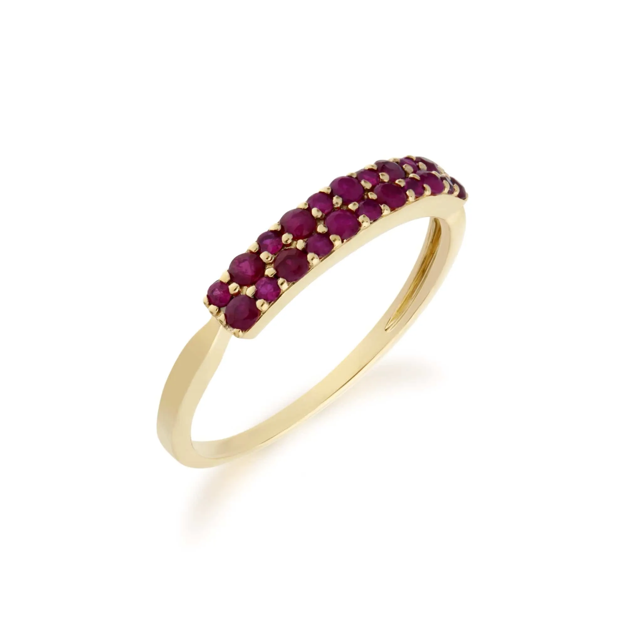 Contemporary 0.41ct Pavé Ruby Cluster Ring in 9ct Yellow Gold sold by Gemondo Jewellery product image thumbnail 2