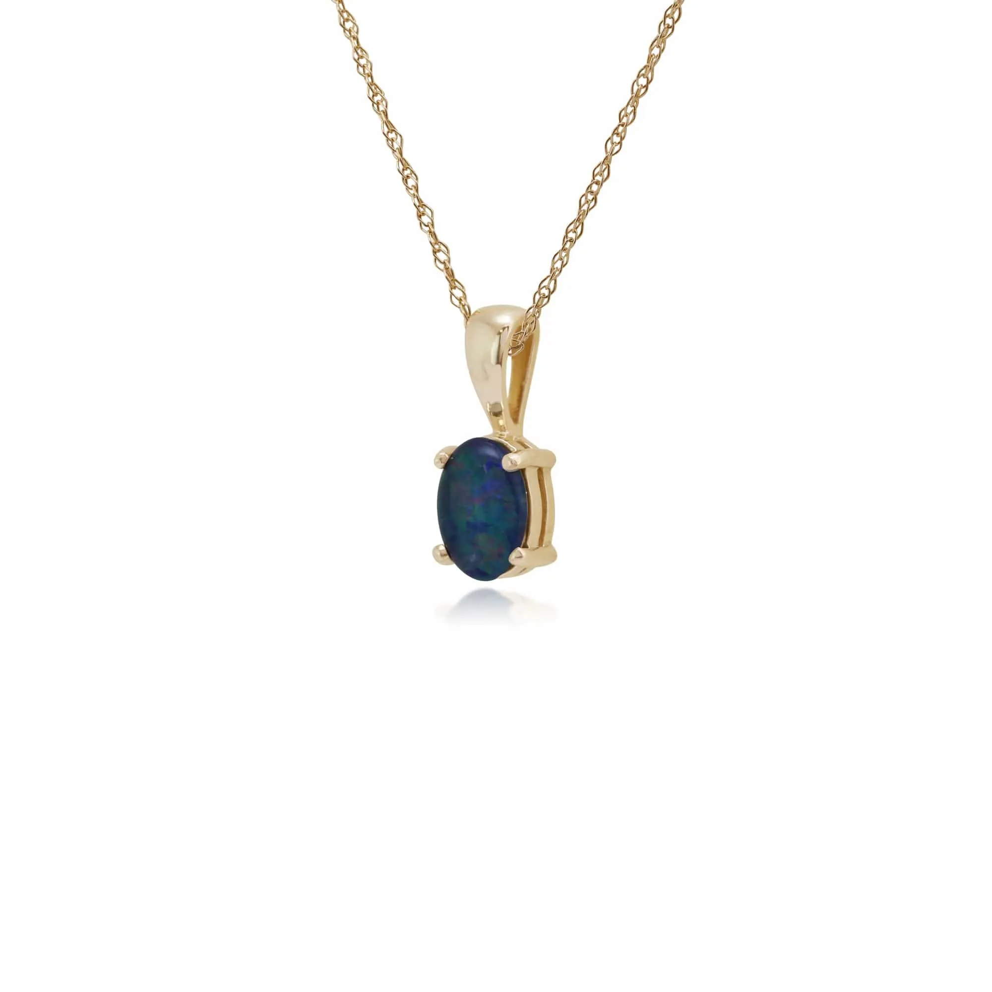 Classic Oval Triplet Opal Single Stone Pendant in 9ct Yellow Gold sold by Gemondo Jewellery product image thumbnail 2