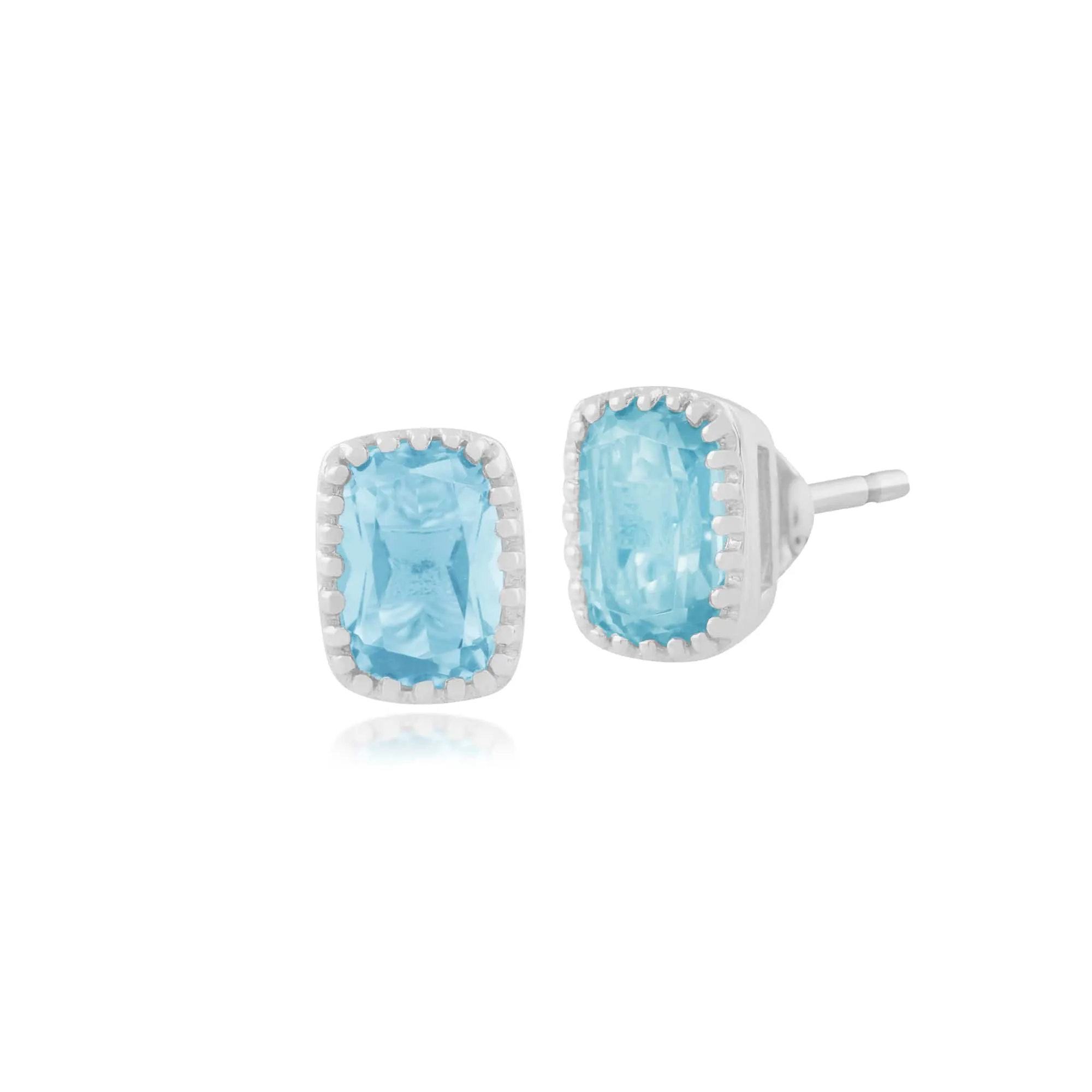 Gemondo 9ct White Gold 1.33ct Blue Topaz Stud Earrings sold by Gemondo Jewellery