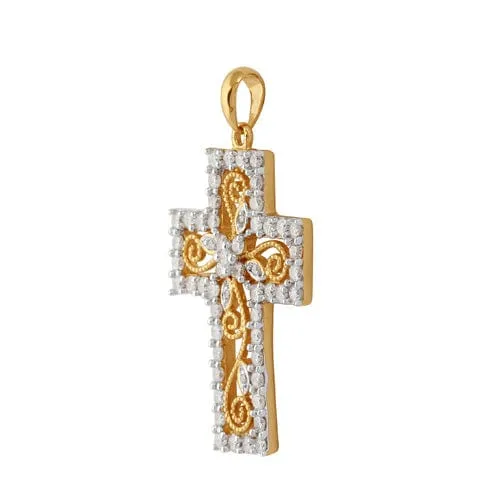 18ct Yellow Gold 0.90ct Full Cut Diamond Cross Pendant on Chain sold by Gemondo Jewellery product image thumbnail 2