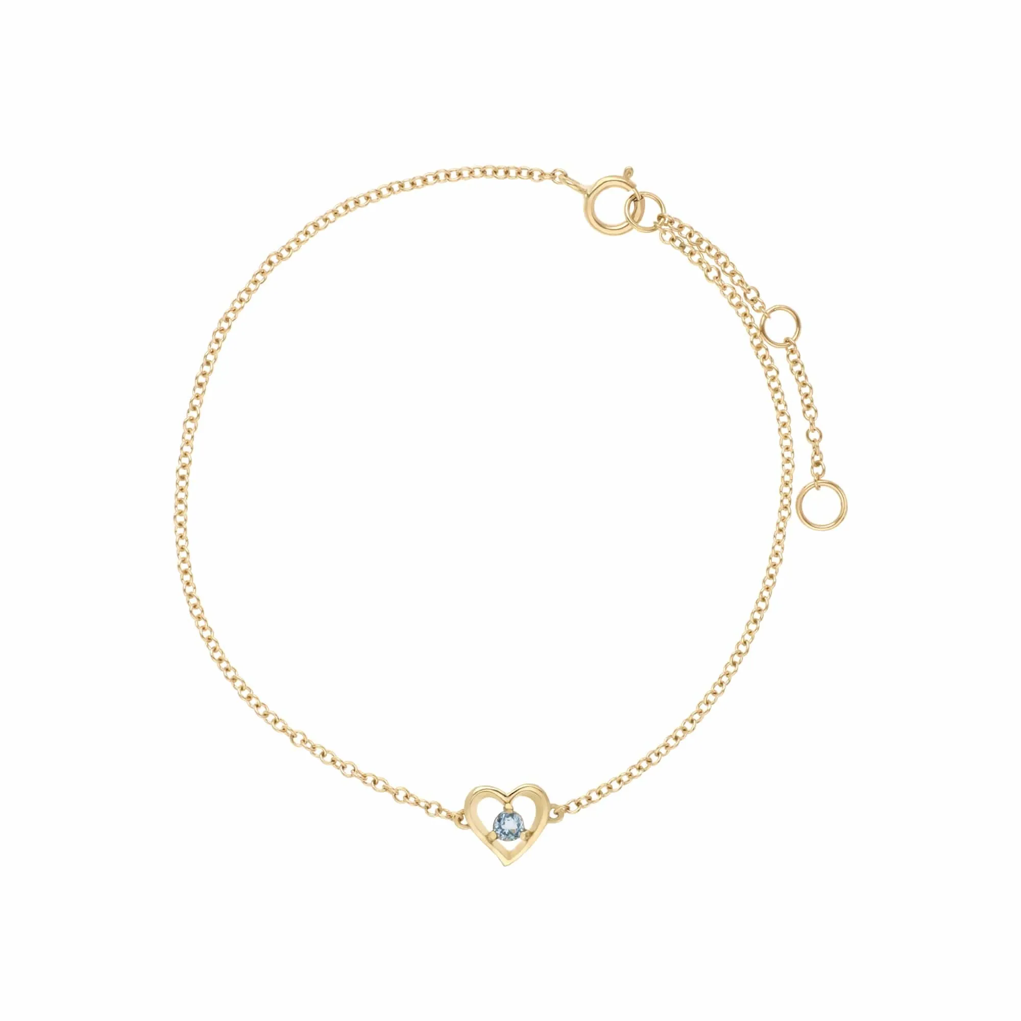 Gemondo 9ct Yellow Gold Blue Topaz Round Single Stone Heart 19cm Bracelet sold by Gemondo Jewellery product image thumbnail 2