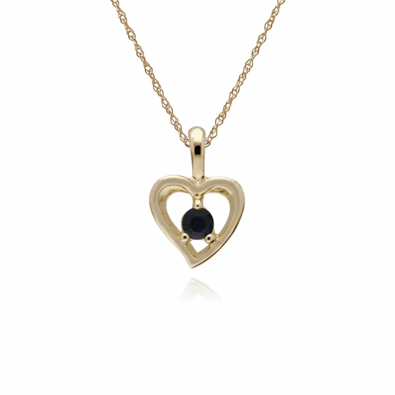 Gemondo 9ct Yellow Gold Sapphire Single Stone Heart 45cm Necklace sold by Gemondo Jewellery
