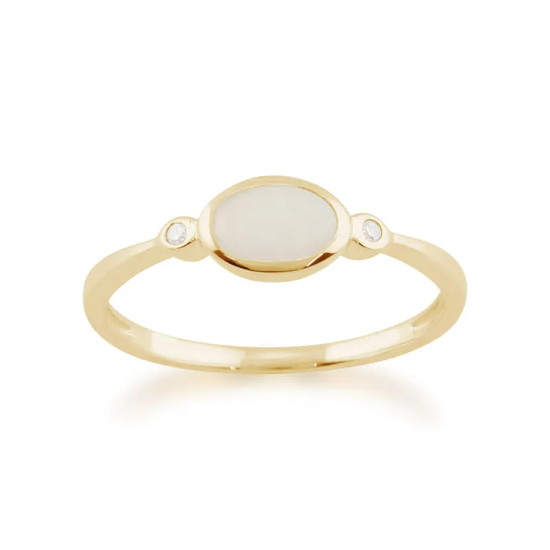 Gemondo 9ct Yellow Gold 0.29ct Opal & Diamond Ring sold by Gemondo Jewellery