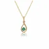 Classic Round Emerald Pendant in 9ct Yellow Gold sold by Gemondo Jewellery