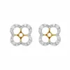 Classic Round Peridot Stud Earrings with Detachable Diamond Floral Ear Jacket in 9ct Yellow Gold sold by Gemondo Jewellery