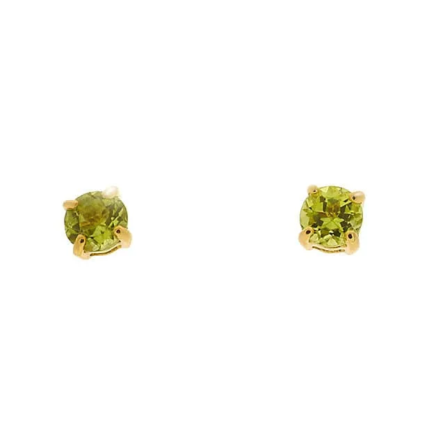 Classic Round Peridot Stud Earrings with Detachable Diamond Floral Ear Jacket in 9ct Yellow Gold sold by Gemondo Jewellery product image thumbnail 2