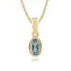 Classic Oval Blue Topaz Bezel Set Pendant in 9ct Yellow Gold sold by Gemondo Jewellery