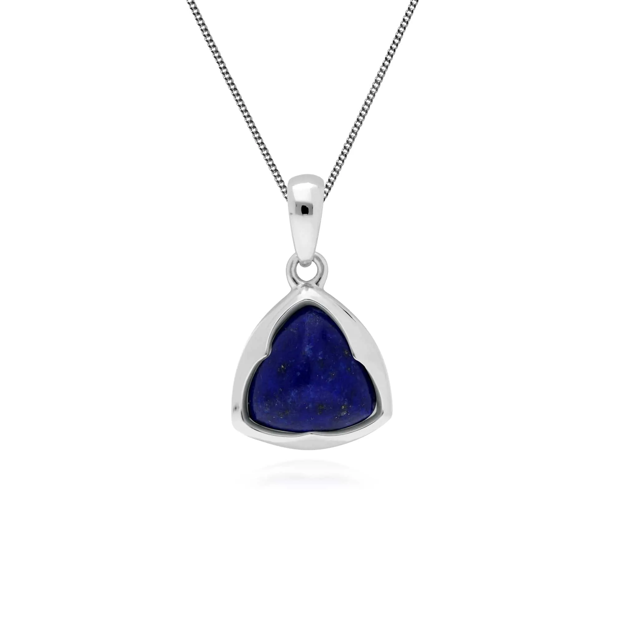 Gemondo Sterling Silver Prism Sugarloaf Lapis Lazuli Pendant on 45cm Chain sold by Gemondo Jewellery