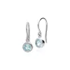 Essential Round Blue Topaz Bezel Set Drop Earrings in 925 Sterling Silver sold by Gemondo Jewellery