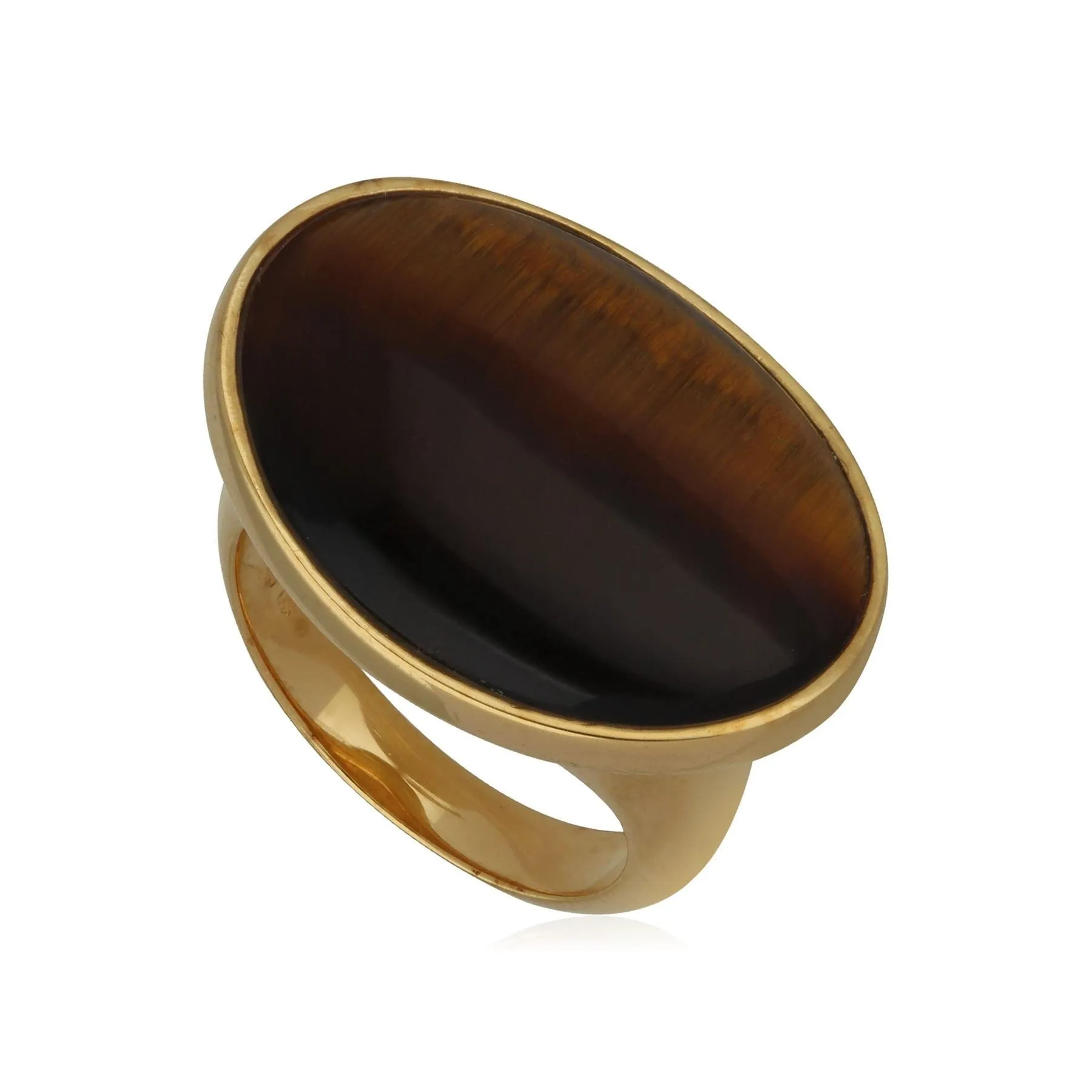 Kosmos Tiger's Eye Cocktail Ring in Gold Plated Sterling Silver sold by Gemondo Jewellery product image thumbnail 2