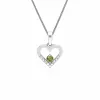 Classic Round Peridot & Diamond Love Heart Shaped Pendant in 9ct White Gold sold by Gemondo Jewellery