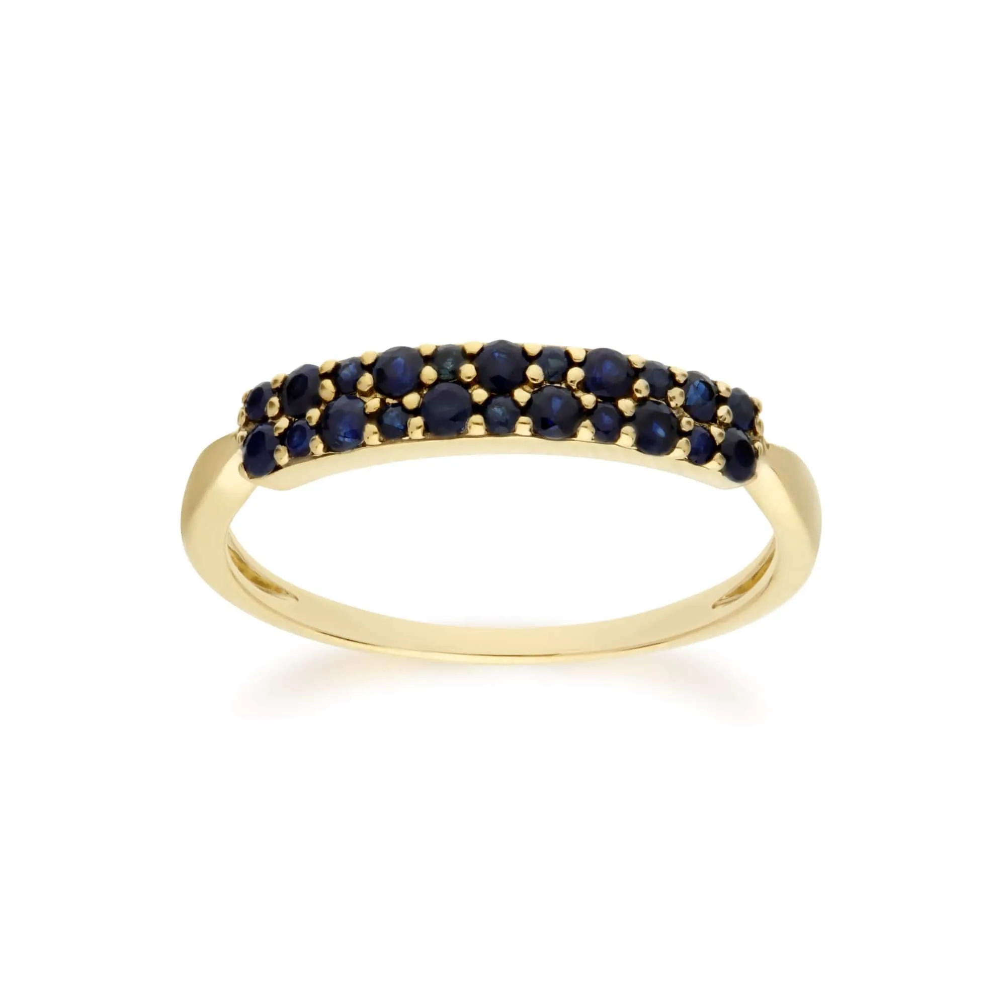Contemporary 0.41ct Pavé Sapphire Cluster Ring in 9ct Yellow Gold sold by Gemondo Jewellery