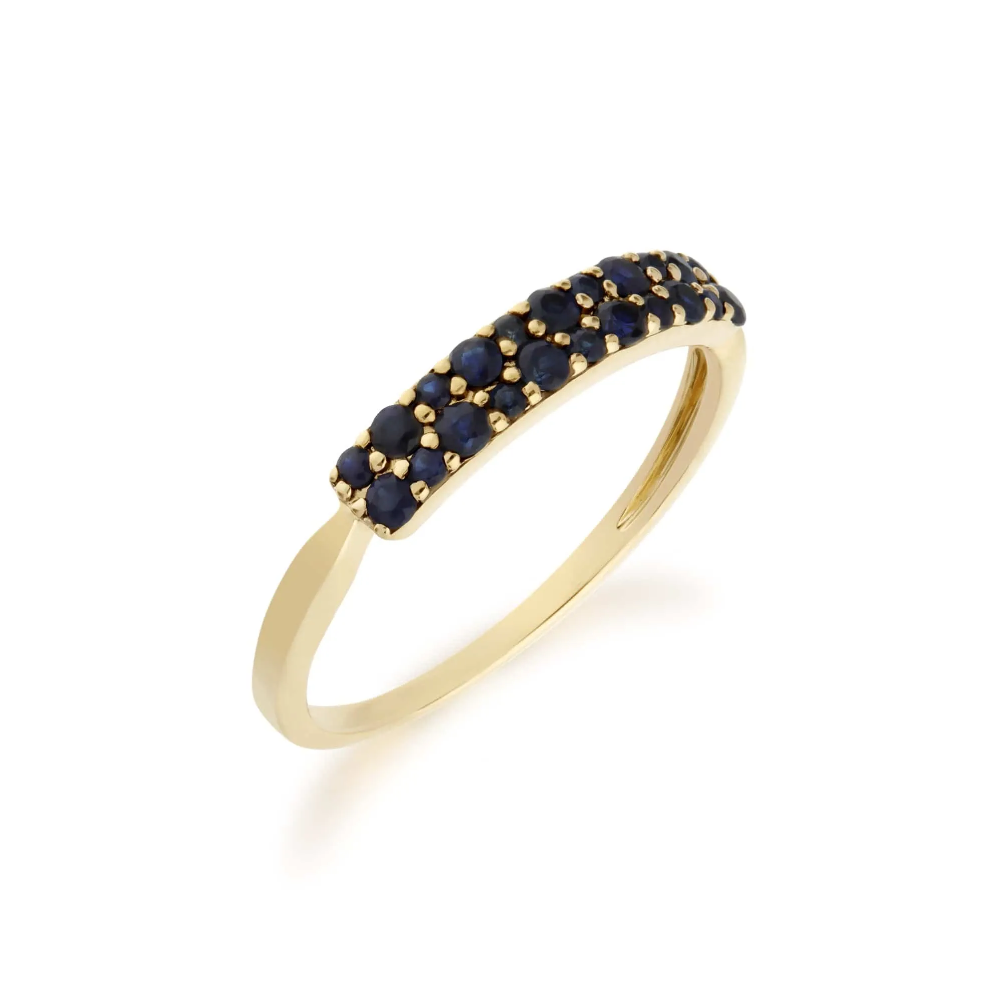 Contemporary 0.41ct Pavé Sapphire Cluster Ring in 9ct Yellow Gold sold by Gemondo Jewellery product image thumbnail 2