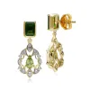ECFEW™ Creator Chrome Diopside & Peridot Floral Drop Earrings in Gold Plated Sterling Silver sold by Gemondo Jewellery