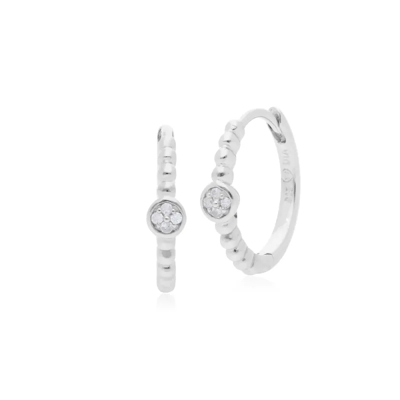 Gemondo Sterling Silver 0.03ct Diamond April Birthstone Hoop Earring sold by Gemondo Jewellery