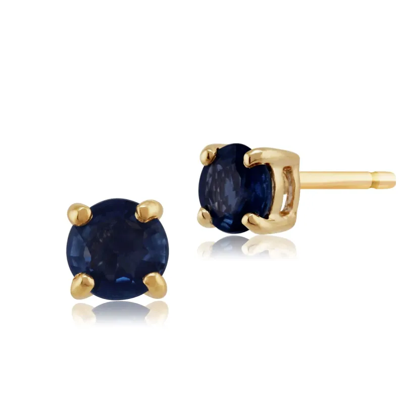Gemondo Blue Sapphire Round Stud Earrings In 9ct Yellow Gold 3.50mm Claw Set sold by Gemondo Jewellery