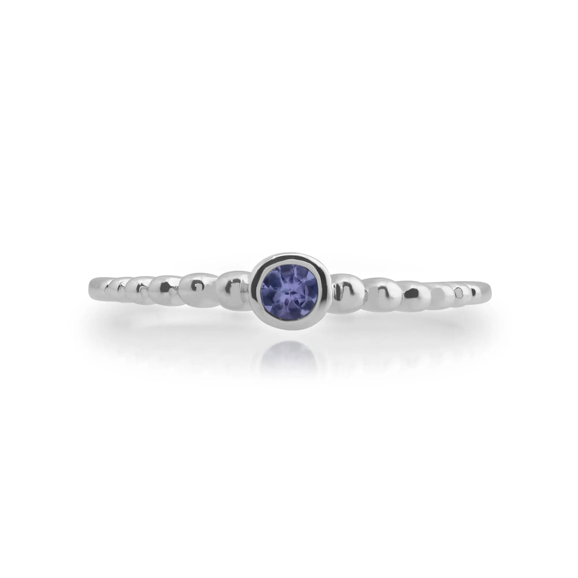 Essential Round Tanzanite Bezel Set Stack Ring in 925 Sterling Silver sold by Gemondo Jewellery product image thumbnail 2