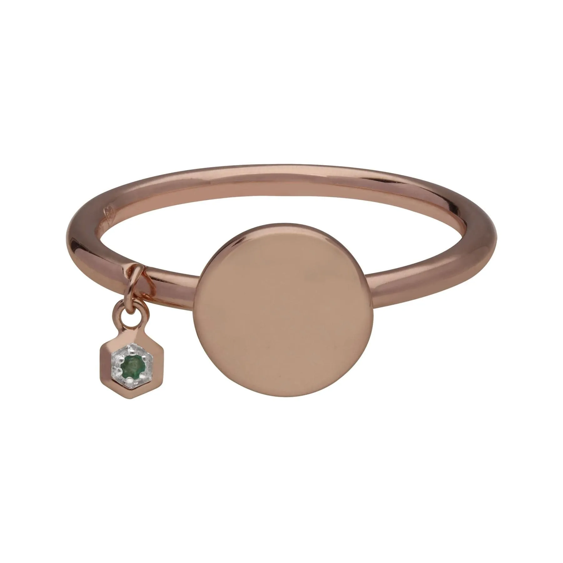 Emerald Engravable Ring in Rose Gold Plated Sterling Silver sold by Gemondo Jewellery product image thumbnail 2