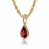 Classic Pear Garnet Single Stone Stud Earrings & Pendant Set in 9ct Yellow Gold sold by Gemondo Jewellery
