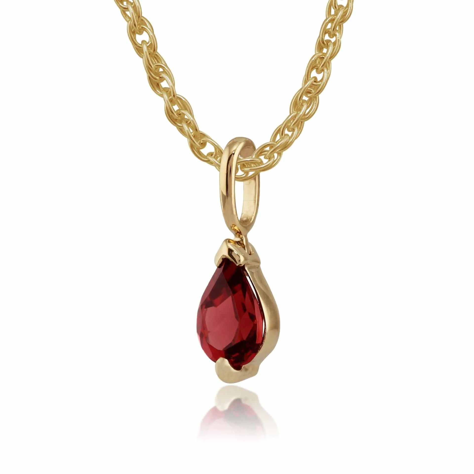 Classic Pear Garnet Single Stone Stud Earrings & Pendant Set in 9ct Yellow Gold sold by Gemondo Jewellery product image thumbnail 5