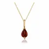 Classic Pear Garnet Single Stone Stud Earrings & Pendant Set in 9ct Yellow Gold sold by Gemondo Jewellery