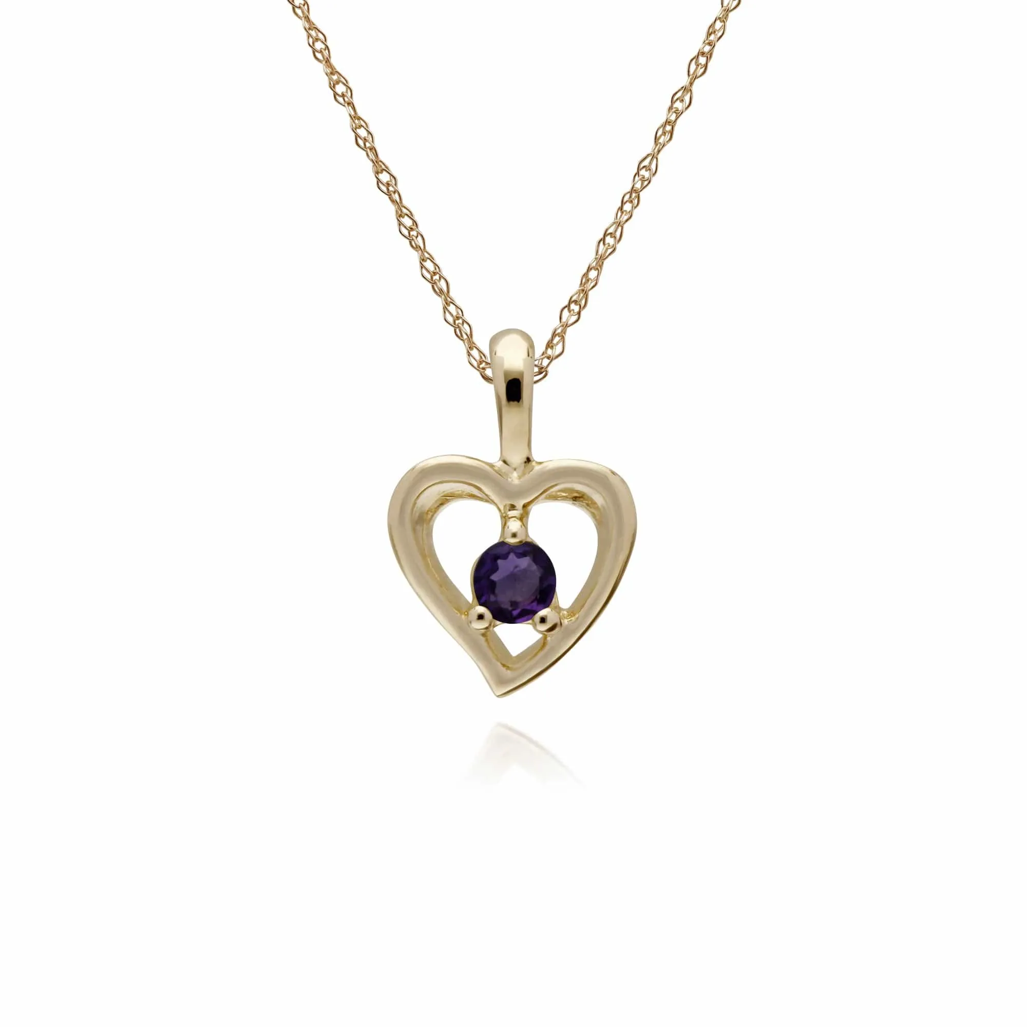 Gemondo 9ct Yellow Gold Amethyst Single Stone Heart 45cm Necklace sold by Gemondo Jewellery