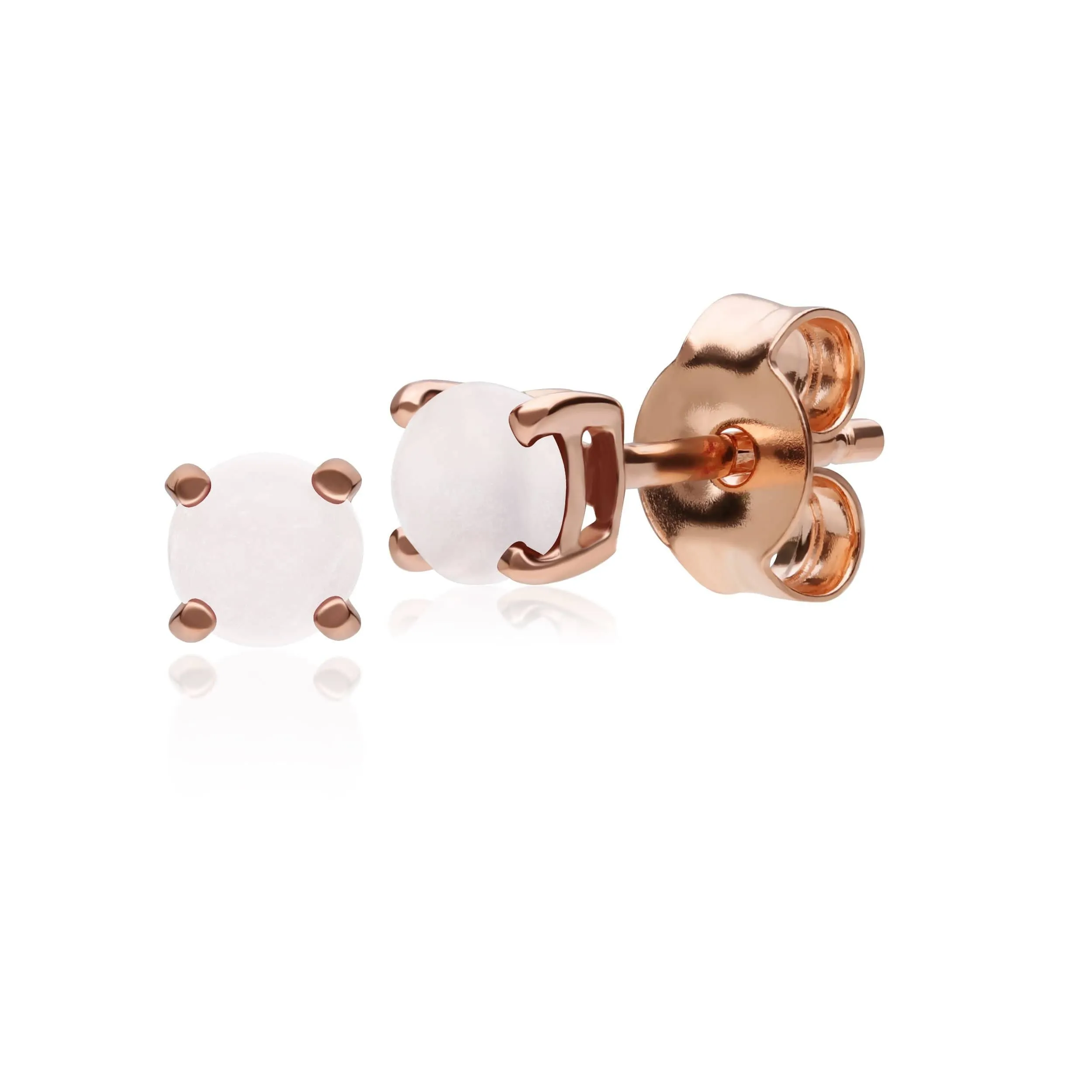 Classic Round Rose Quartz Claw Set Stud Earrings in 9ct Rose Gold sold by Gemondo Jewellery