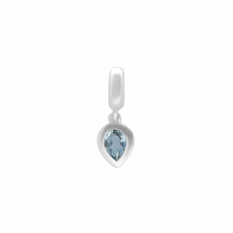 Achievement 'Stone of Rebirth' Sterling Silver Blue Topaz Charm sold by Gemondo Jewellery