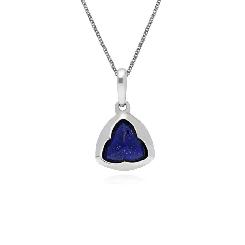 Gemondo Sterling Silver Prism Sugarloaf Lapis Lazuli 6mm Pendant on 45cm Chain sold by Gemondo Jewellery