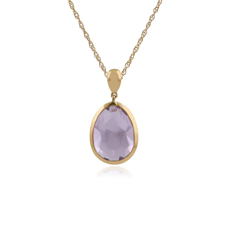Gemondo 9ct Yellow Gold 6.38ct Amethyst Pendant on 45cm Chain sold by Gemondo Jewellery
