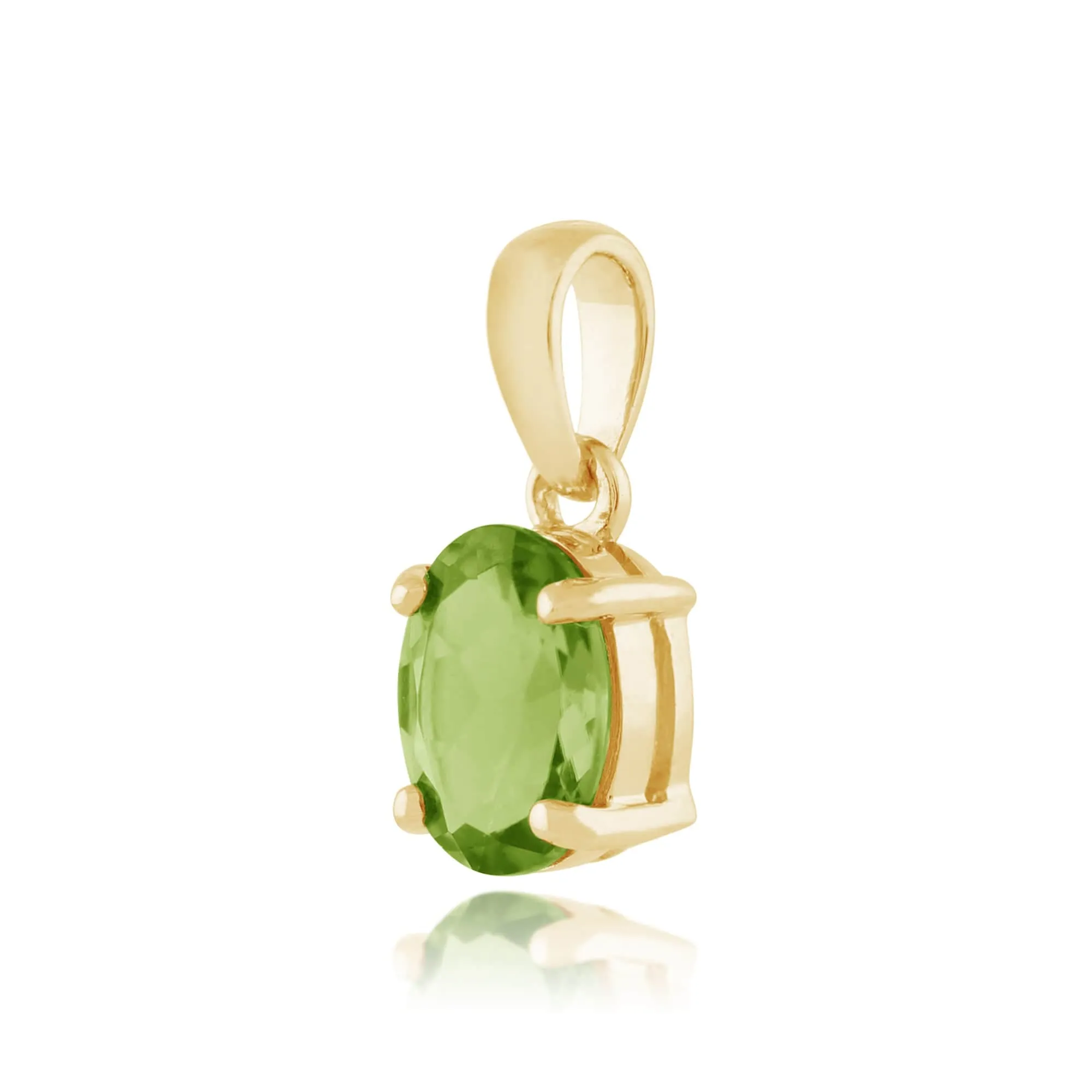 Classic Oval Peridot Pendant in 9ct Yellow Gold sold by Gemondo Jewellery product image thumbnail 2