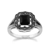 Gemondo 925 Sterling Silver 0.58ct Black Onyx & Marcasite Art Deco Ring sold by Gemondo Jewellery