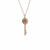 Rose Gold Plated Sterling Silver Aquamarine Big Key Charm sold by Gemondo Jewellery