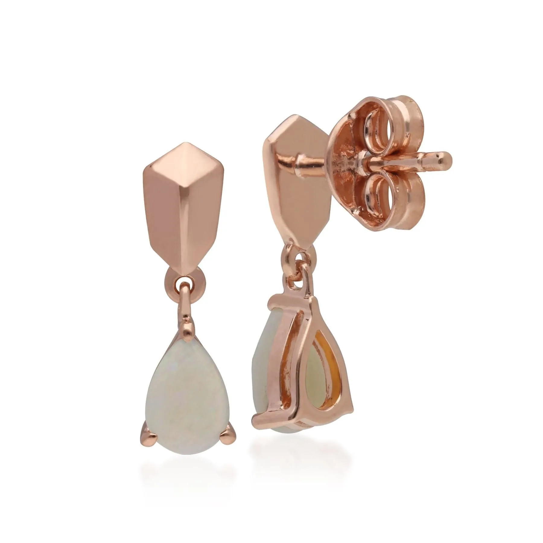 Micro Statement Opal Earrings in Rose Gold Plated Silver sold by Gemondo Jewellery product image thumbnail 2
