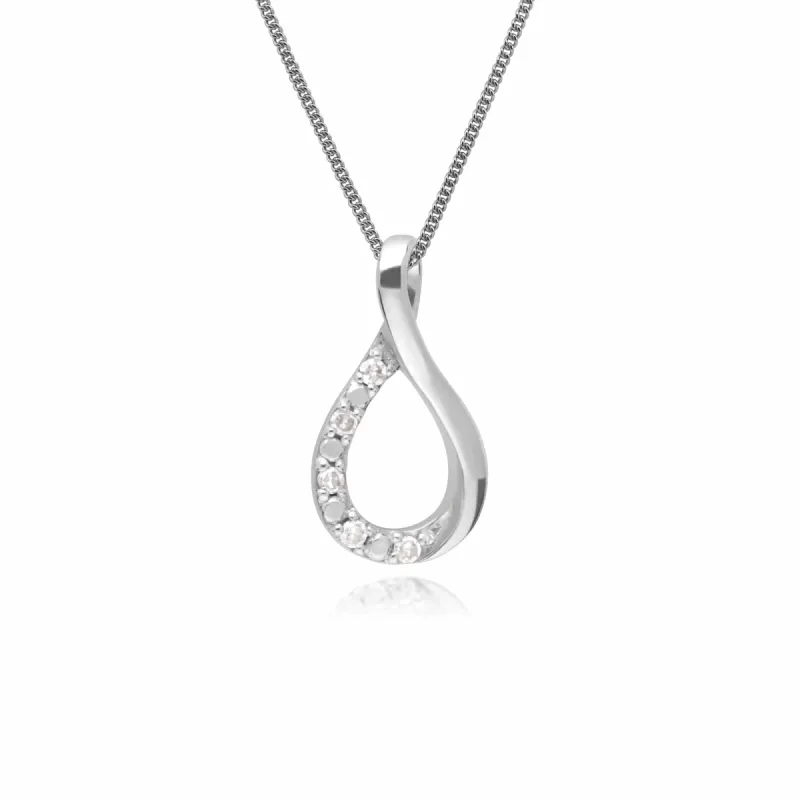 Gemondo 9ct White Gold Diamond Kiss Pendant on 45cm Chain sold by Gemondo Jewellery
