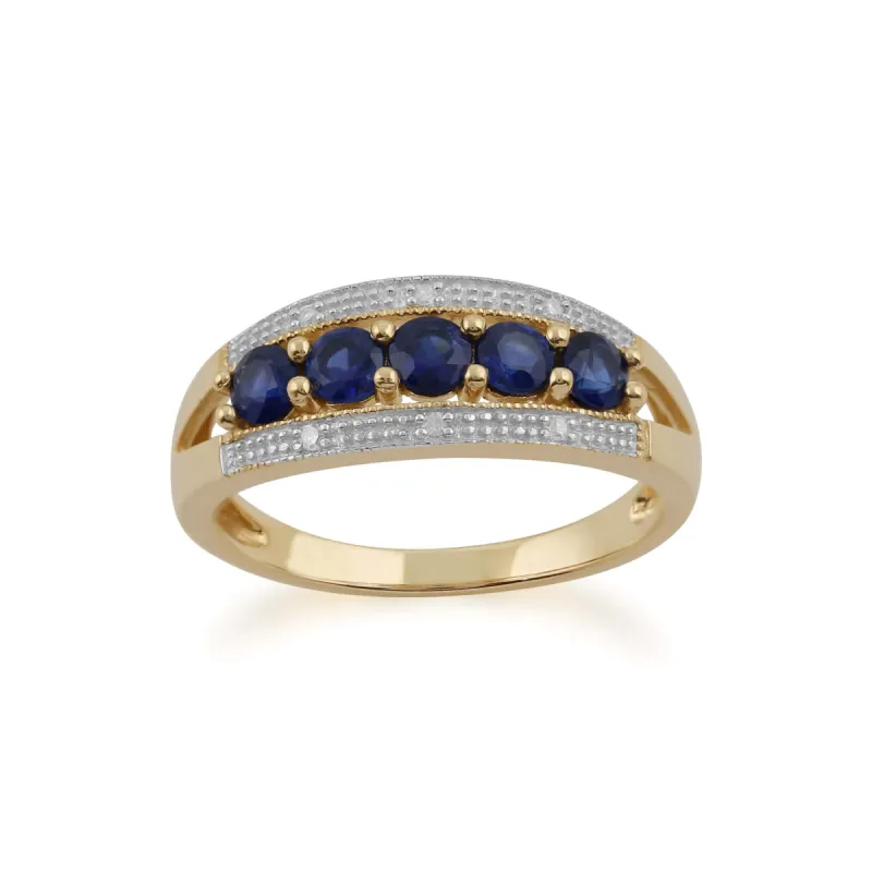 Gemondo 9ct Yellow Gold 0.83ct Sapphire & Diamond Ring sold by Gemondo Jewellery