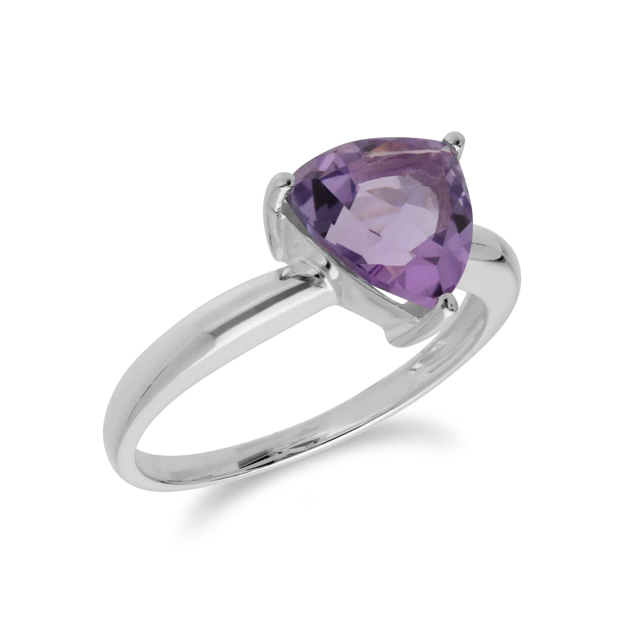 Geometric Trillion Amethyst Triangle Prism Ring in 925 Sterling Silver sold by Gemondo Jewellery product image thumbnail 2