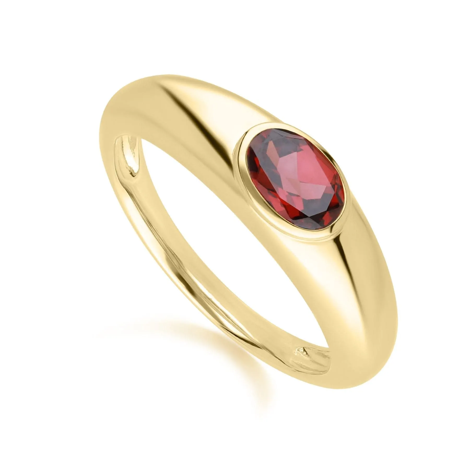 Modern Classic Oval Garnet Ring in 18ct Gold Plated Silver sold by Gemondo Jewellery product image thumbnail 3