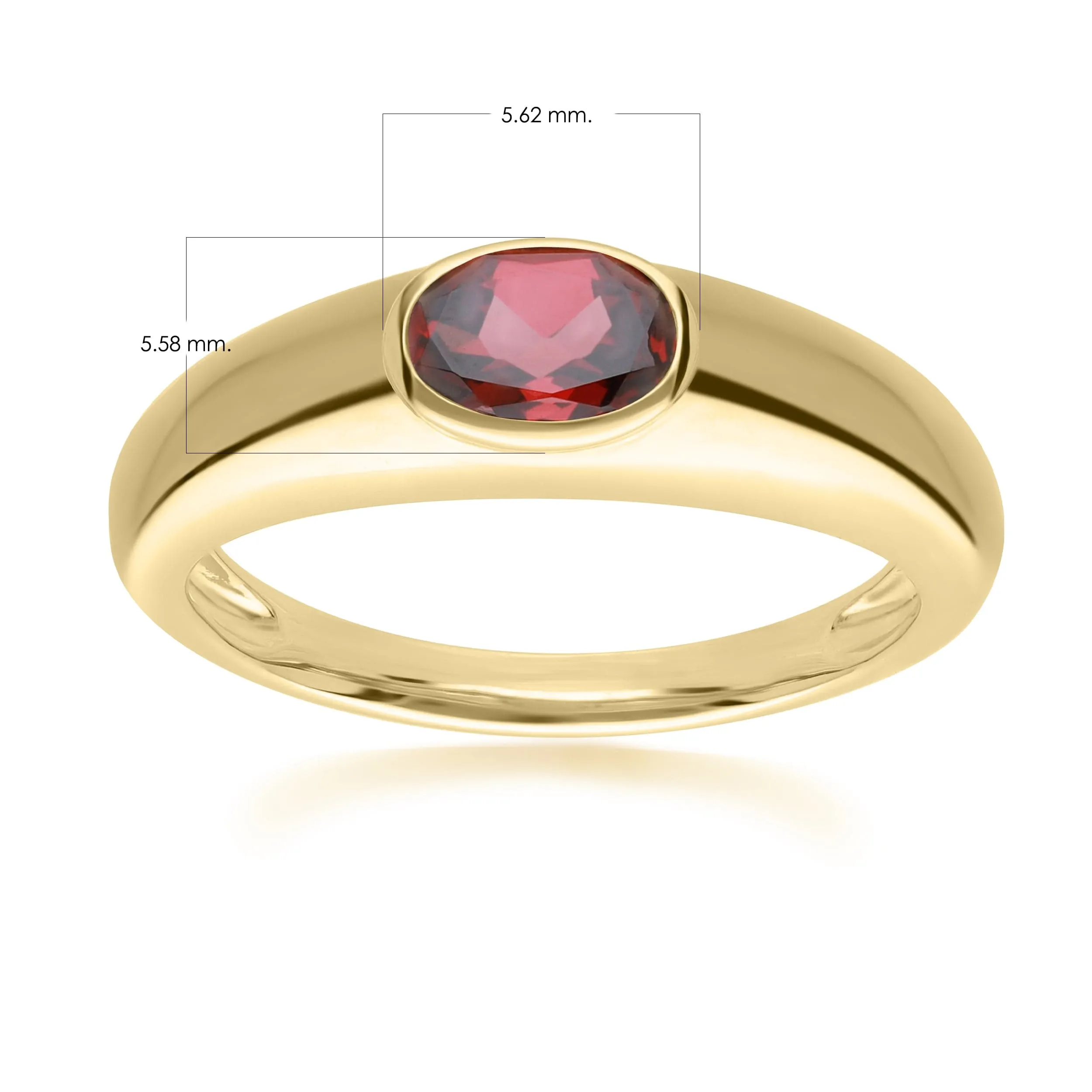 Modern Classic Oval Garnet Ring in 18ct Gold Plated Silver sold by Gemondo Jewellery product image thumbnail 4