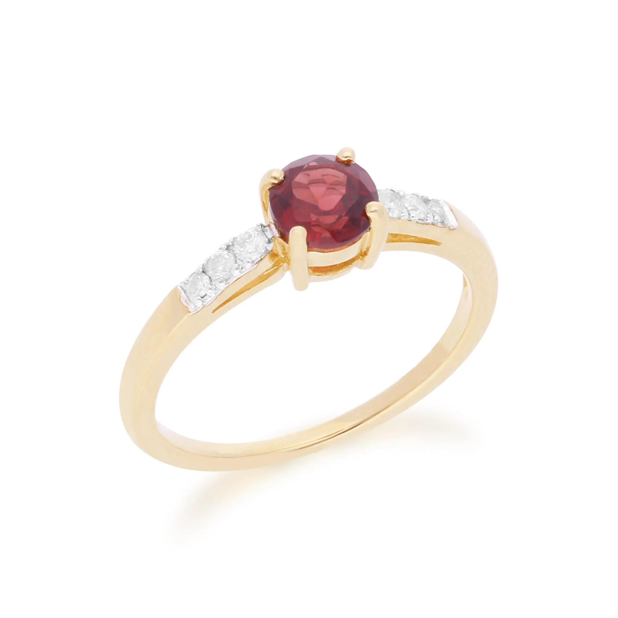 Gemondo 9ct Yellow Gold Mozambique Garnet & Diamond Round Cut Ring sold by Gemondo Jewellery product image thumbnail 2