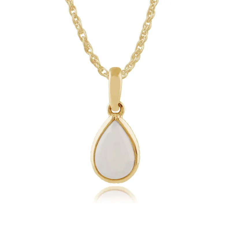 Classic Pear Opal Pendant in 9ct Yellow Gold sold by Gemondo Jewellery