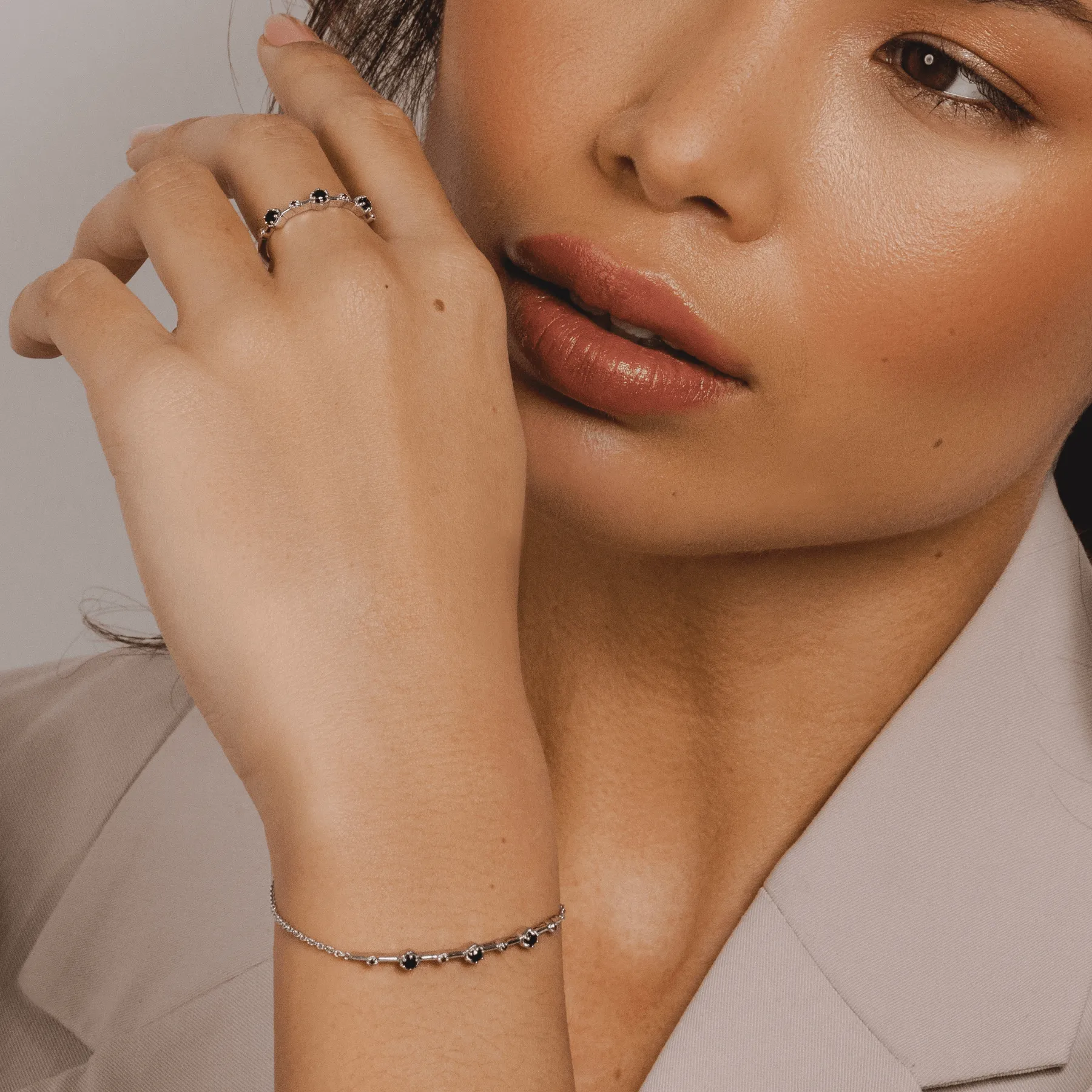 Modern Glam Spinel & Garnet Glitz Ring In Sterling Silver sold by Gemondo Jewellery product image thumbnail 2