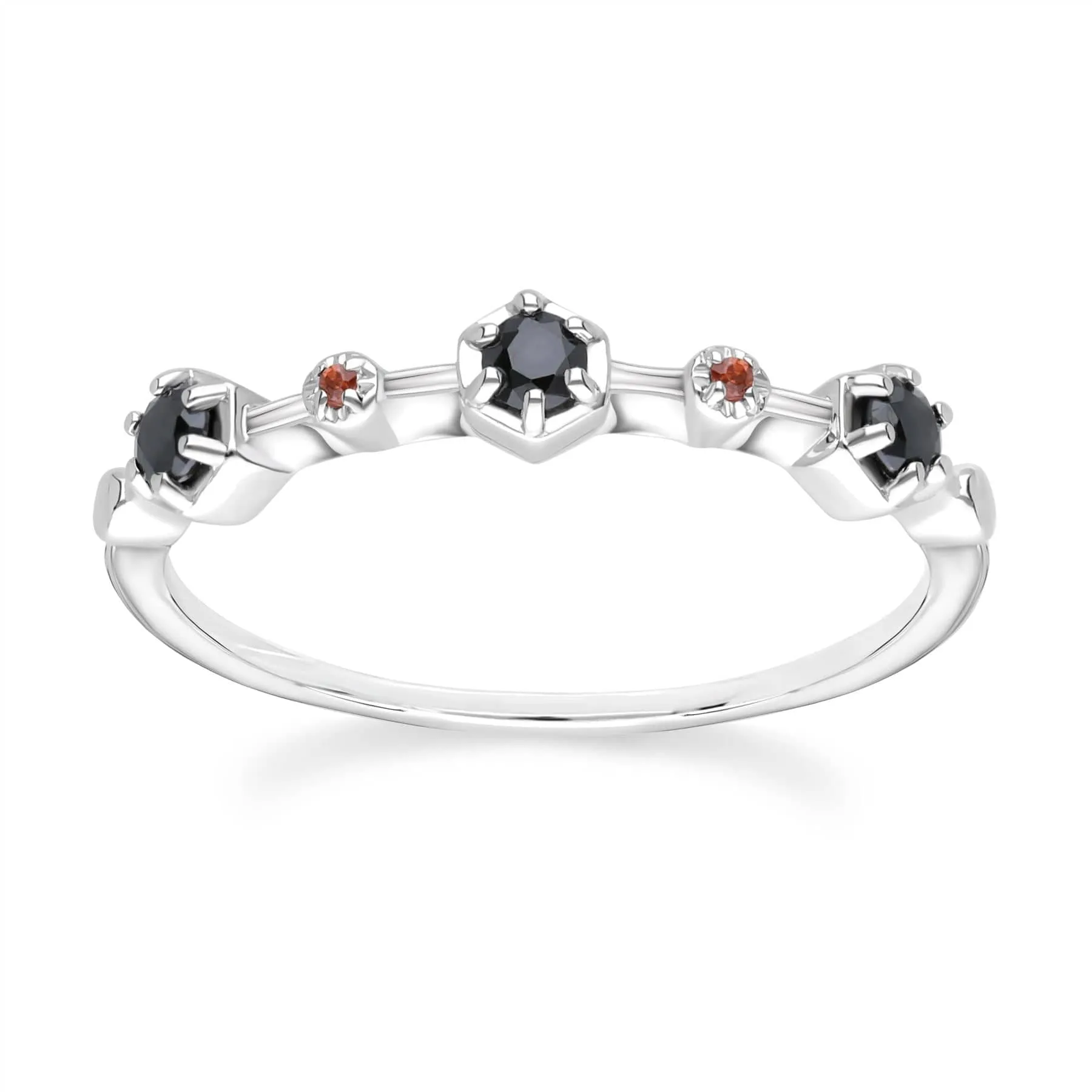 Modern Glam Spinel & Garnet Glitz Ring In Sterling Silver sold by Gemondo Jewellery product image thumbnail 3