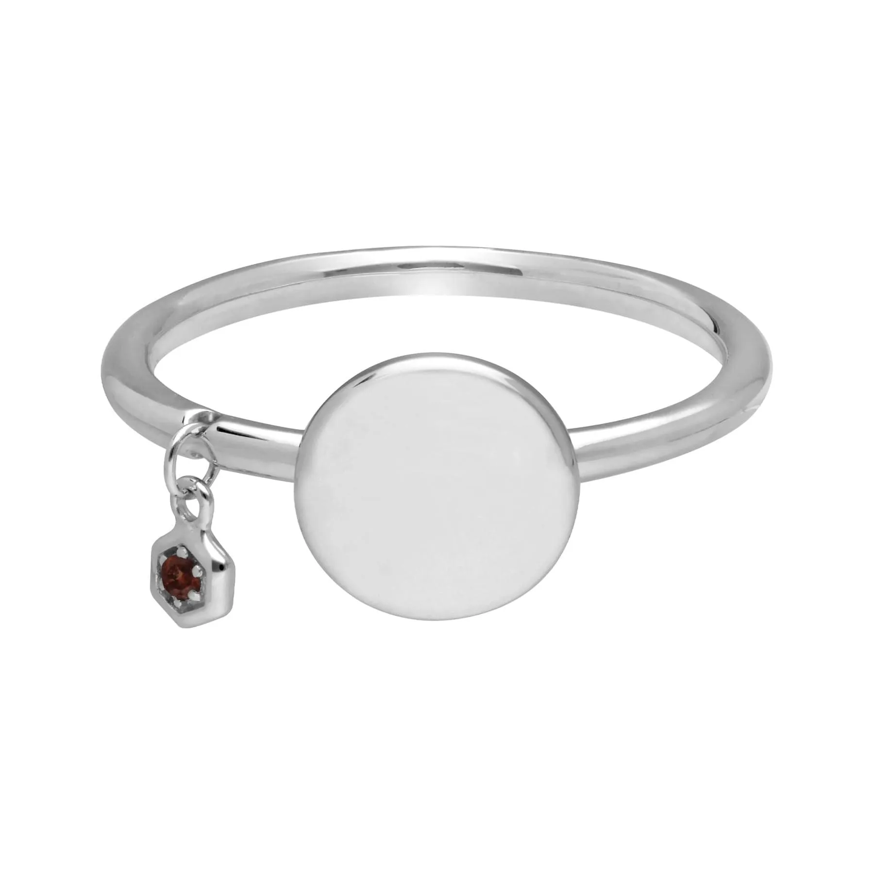 Garnet Engravable Ring in Sterling Silver sold by Gemondo Jewellery product image thumbnail 2