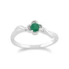 Gemondo 9ct White Gold 0.23ct Emerald Floral Ring sold by Gemondo Jewellery