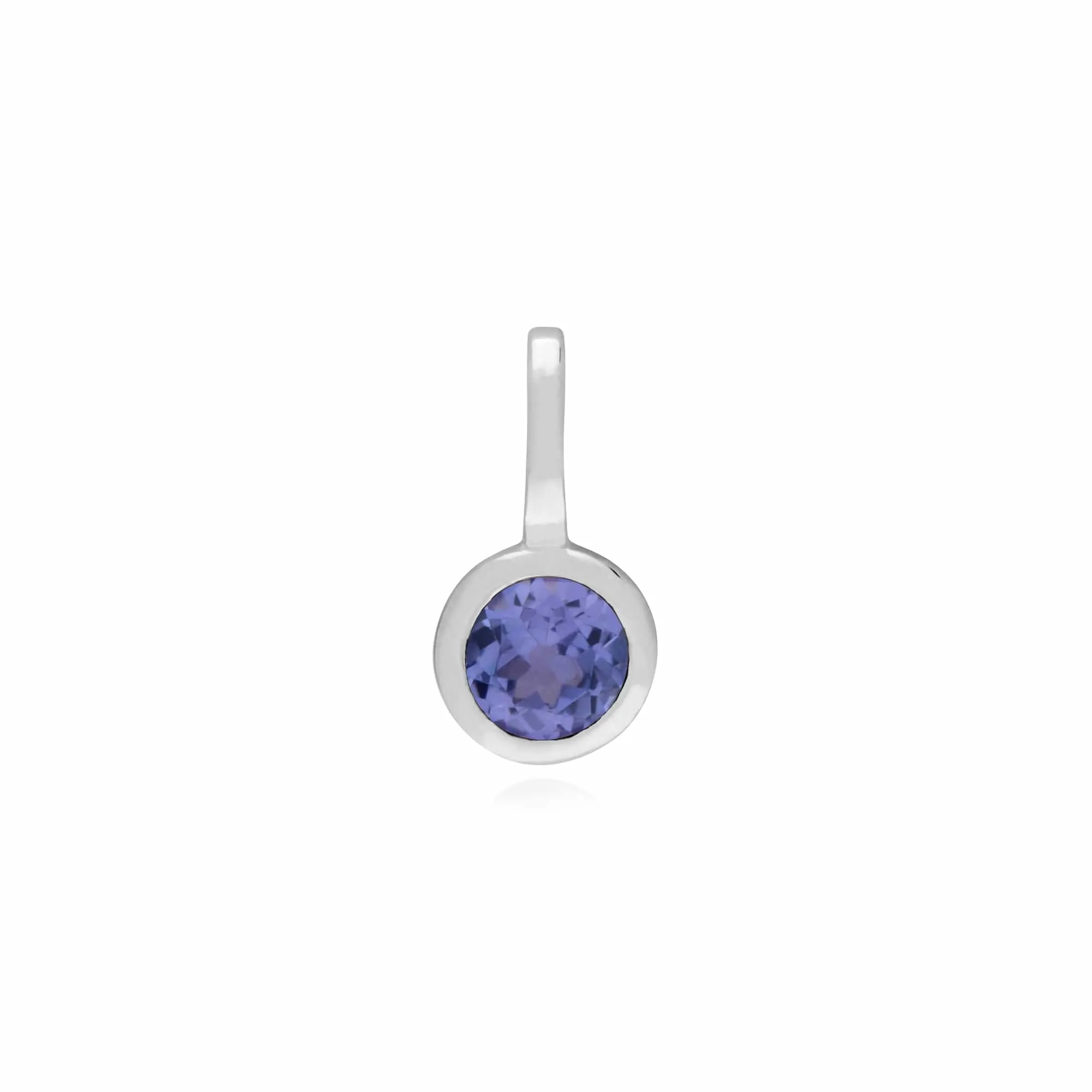 Classic Swirl Heart Lock Pendant & Tanzanite Charm in 925 Sterling Silver sold by Gemondo Jewellery product image thumbnail 2