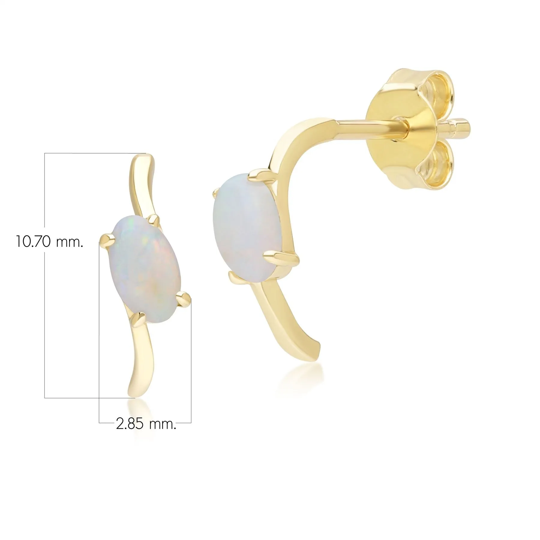 Classic Oval Opal Half Hoop Earrings in 9ct Yellow Gold sold by Gemondo Jewellery product image thumbnail 4
