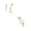 Modern Pearl, Topaz & Moonstone Earring & Ring Set in Gold Plated Silver sold by Gemondo Jewellery