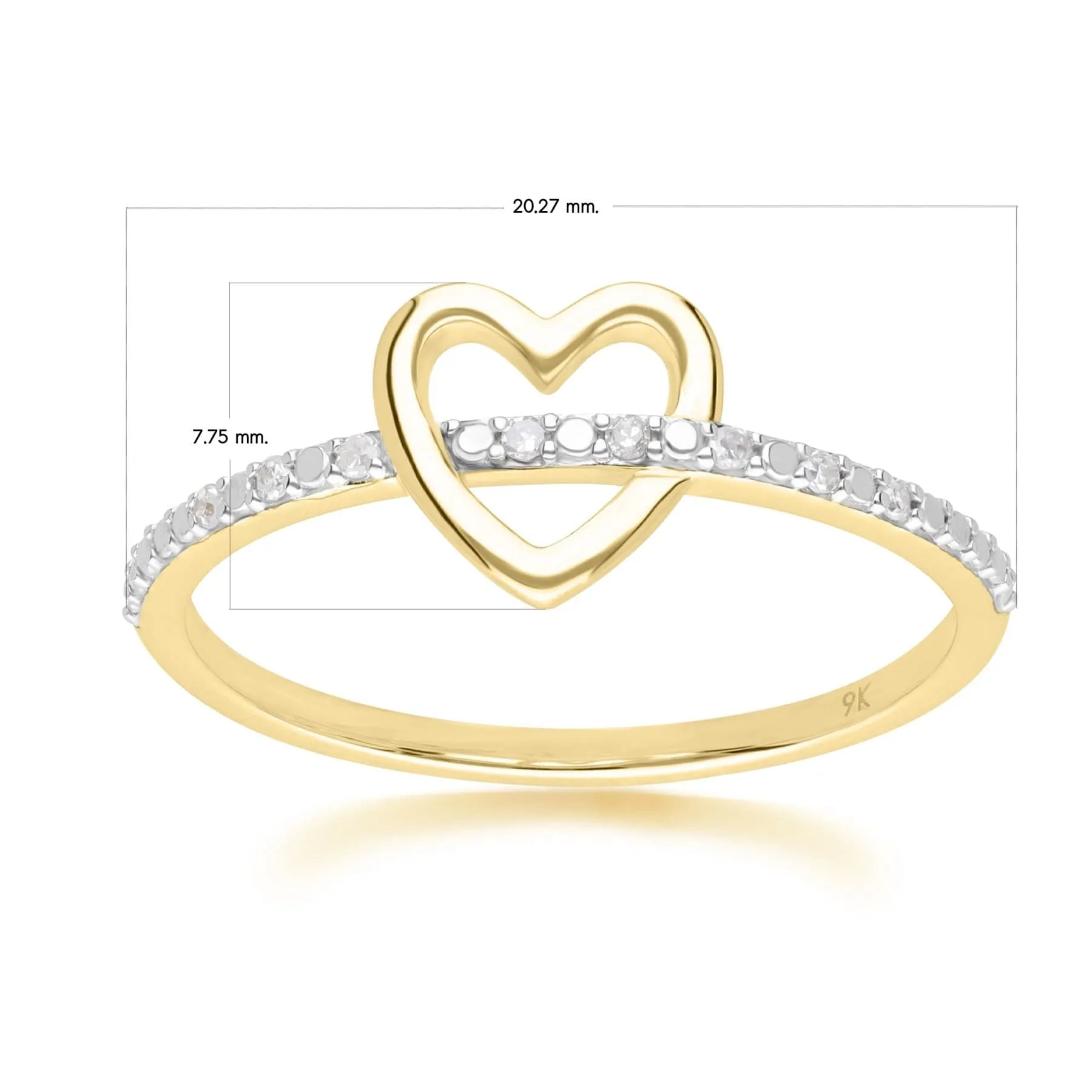 Love Heart Diamond Band Ring in 9ct Yellow Gold sold by Gemondo Jewellery product image thumbnail 4